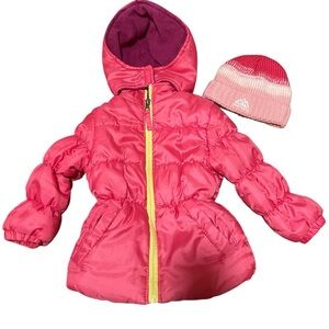 Pink Platinum Hot Pink Hooded Puffer Winter Coat Barbiecore Toddler Girls 2T/3T